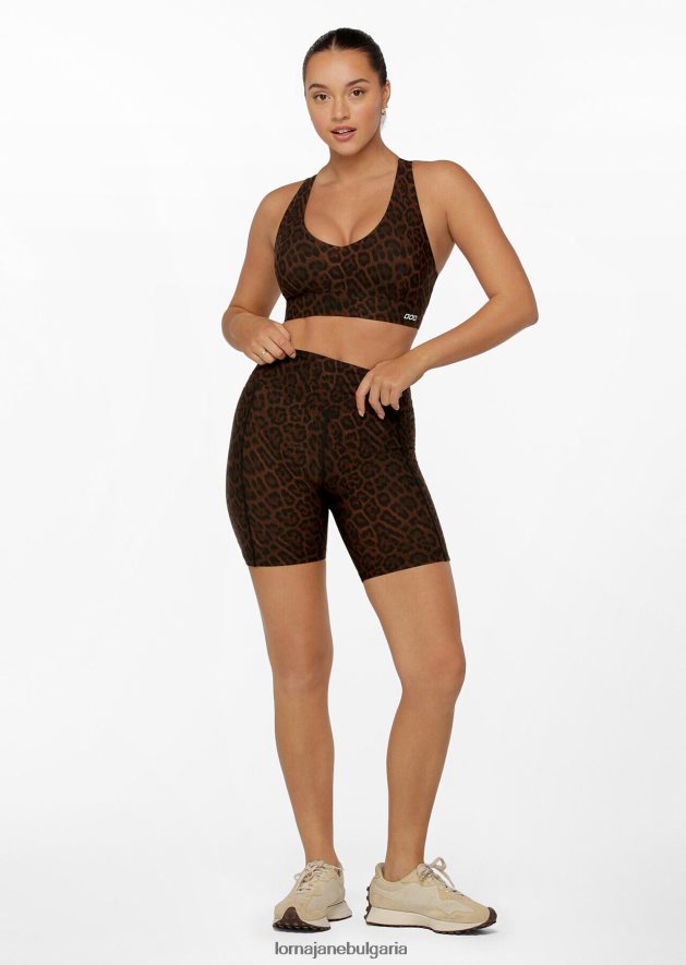 Lorna Jane Жени amy phone pocket tech bike short печат на гепард облекло 4LRV0R450