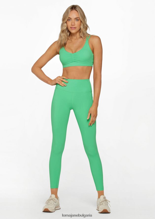 Lorna Jane Жени спортен сутиен с къдрици ябълково сорбе облекло 4LRV0R338